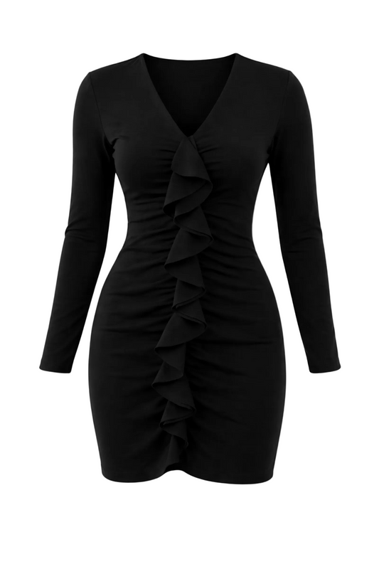 Къса рокля с волани