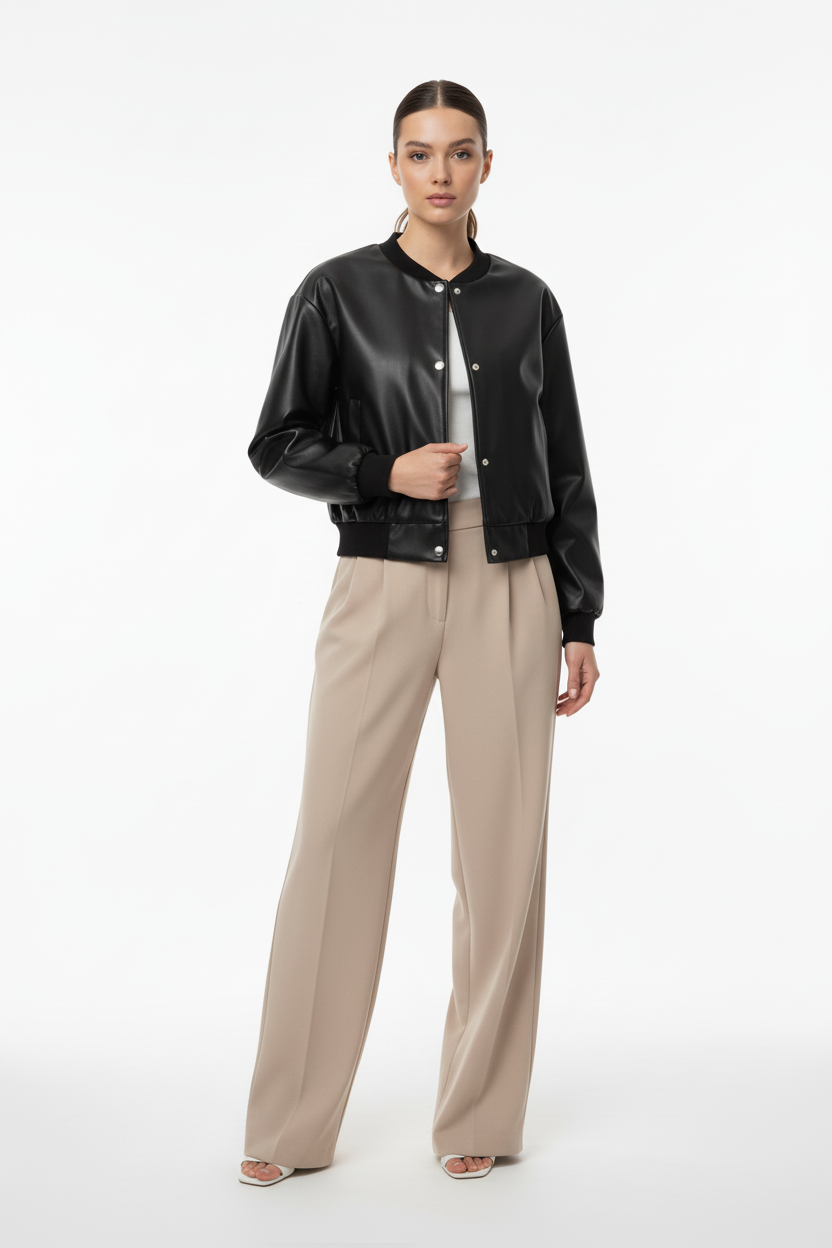 Модел с разкопчано яке