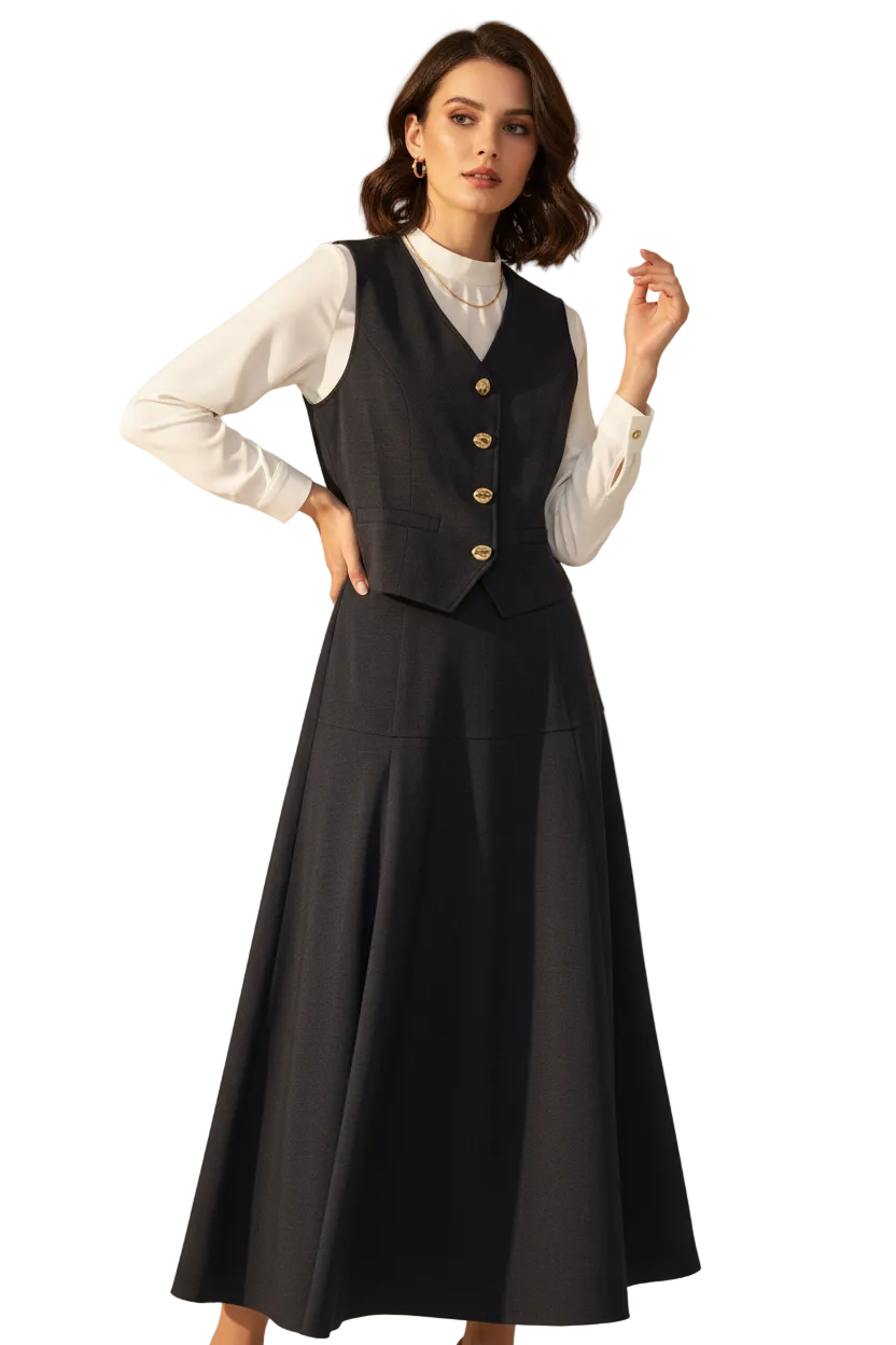 Тъмносин комплект - Елегантен стил