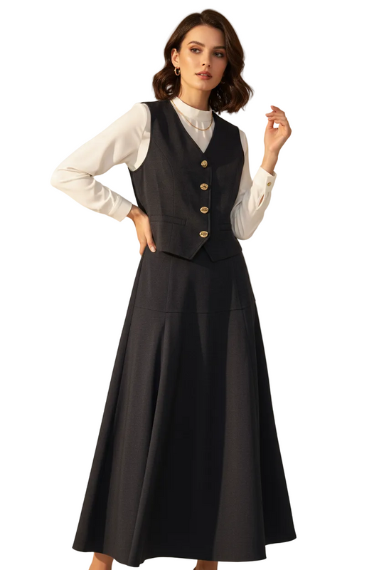 Тъмносин комплект - Елегантен стил